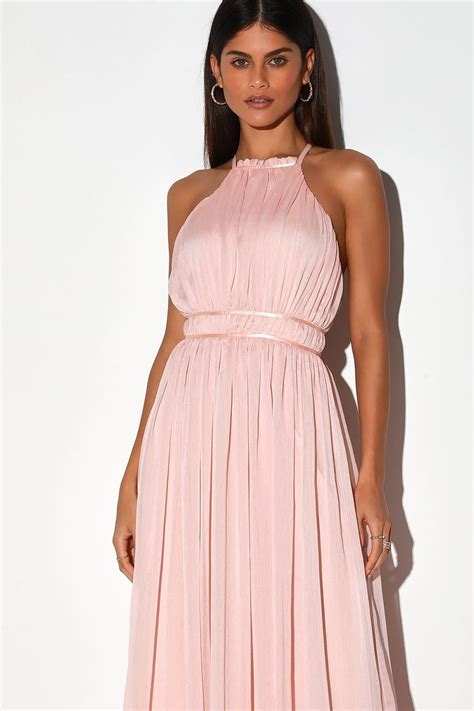 prada light pink maxi dress